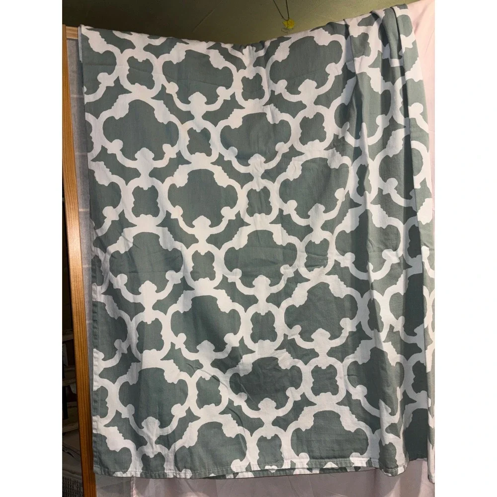 Threshold Target Sage Green White Trellis Quatrefoil Cotton Blend Shower Curtain